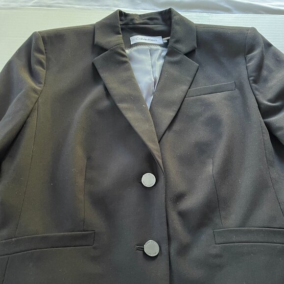 Suit - Classy Calvin Klein Black Suit Blazer Jacket with Skirt Size 10 - Picture 8 of 13